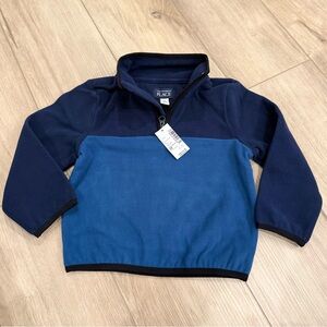 Boys Two-Tone Navy and Blue Half-zip Fleece Pull-over